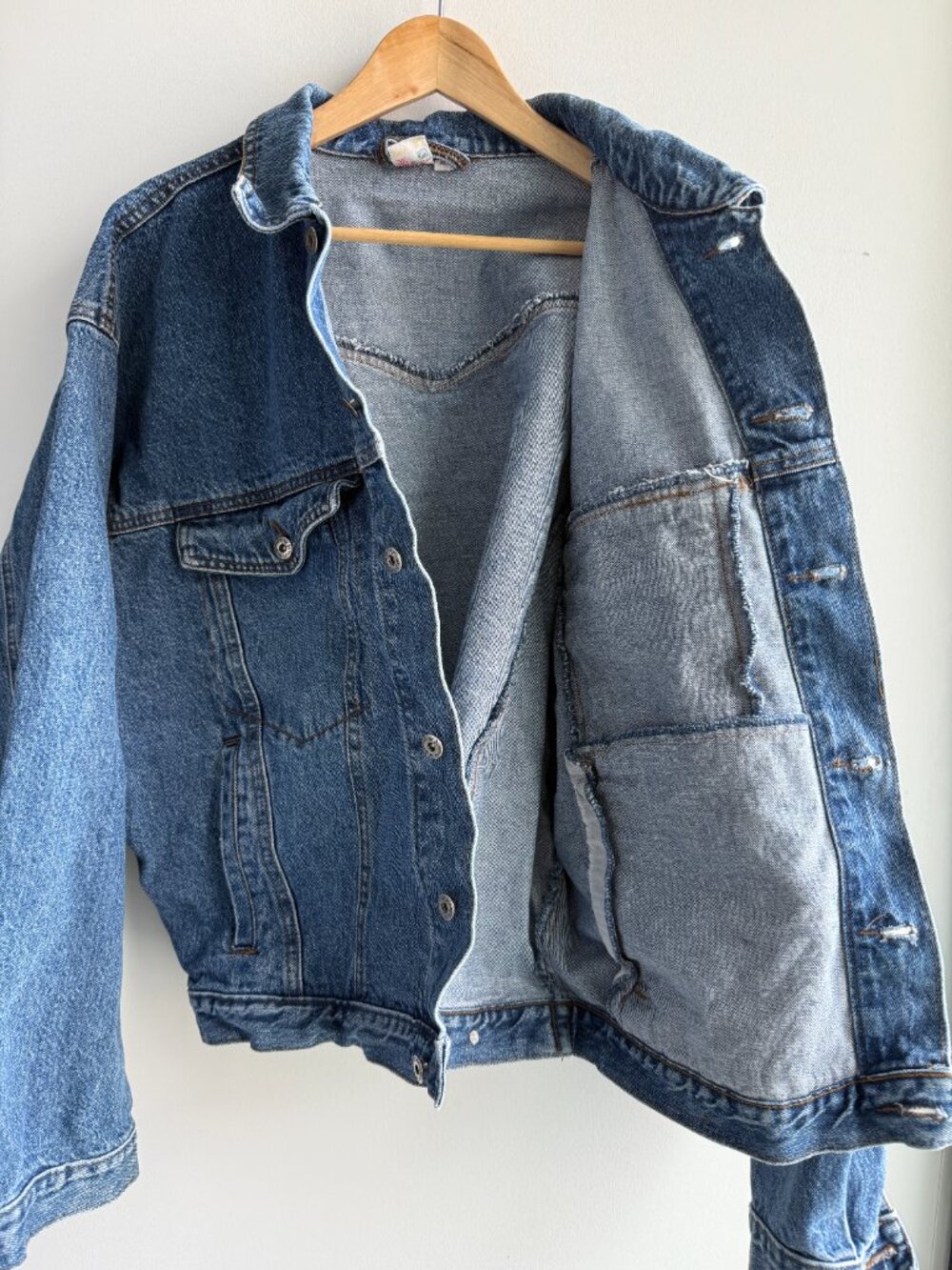 Jonny Q Vintage Denim Trucker Jacket Blue 100% Cotton XL - Picture 3 of 9